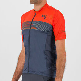 KARPOS Rövid ujjú kerékpáros mez - GREEN FIRE - piros/szürke