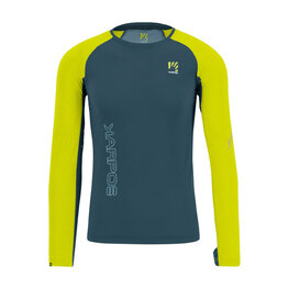 KARPOS Hosszú ujjú kerékpáros póló - LAVAREDO - zöld/sárga
