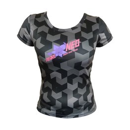 HAVEN Rövid ujjú kerékpáros mez - PEARL NEO SHORT - fekete/rózsaszín