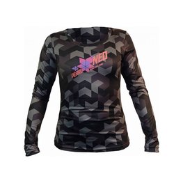 HAVEN Hosszú ujjú kerékpáros mez nyári - PEARL NEO LONG - fekete/rózsaszín