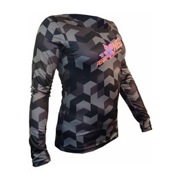 HAVEN Hosszú ujjú kerékpáros mez nyári - PEARL NEO LONG - fekete/rózsaszín