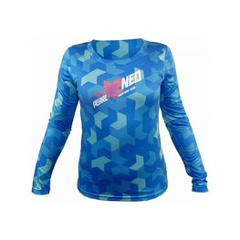 HAVEN Hosszú ujjú kerékpáros mez nyári - PEARL NEO LONG - kék/rózsaszín