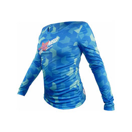 HAVEN Hosszú ujjú kerékpáros mez nyári - PEARL NEO LONG - kék/rózsaszín