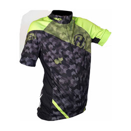 HAVEN Rövid ujjú kerékpáros mez - SINGLETRAIL KID - fekete/zöld