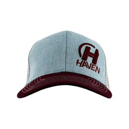 HAVEN Kerékpáros sapka - TRUCKER - szürke/piros