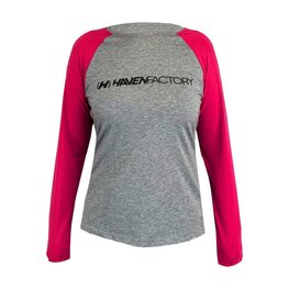 HAVEN Hosszú ujjú kerékpáros mez nyári - FACTORY TRAIL - rózsaszín/szürke