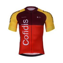 BONAVELO Rövid ujjú kerékpáros mez - COFIDIS 2025 - piros/sárga