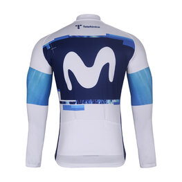 BONAVELO Hosszú ujjú kerékpáros mez - MOVISTAR 2025 WINTER  - fehér/kék