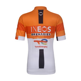 BONAVELO Rövid ujjú kerékpáros mez - INEOS GRENADIERS KID 2026 - fehér/narancssárga