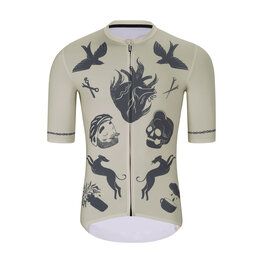 HOLOKOLO Rövid ujjú kerékpáros mez - CRUST - elefántcsont/fekete