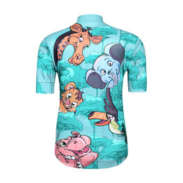 HOLOKOLO Rövid ujjú kerékpáros mez - SAFARI - türkiz/színes