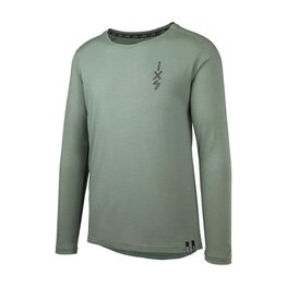 IXS Hosszú ujjú kerékpáros mez nyári - FLOW MERINO LS - zöld