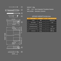 LONGUS fej összetétele - HEADSET  - fekete