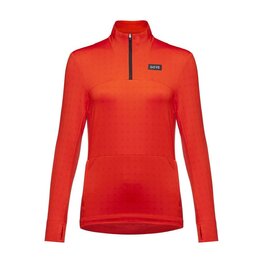 GORE Hosszú ujjú kerékpáros póló - EVERYDAY THERMO 1/4-ZIP WMN - narancssárga