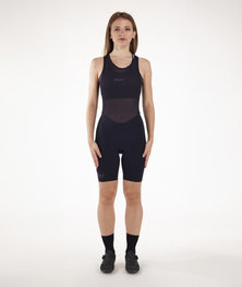 SANTINI Rövid kerékpáros nadrág kantárral - UNICO LADY - fekete