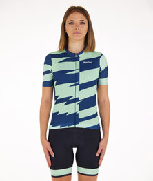 SANTINI Rövid ujjú kerékpáros mez - FURIA SMART - világoszöld/zöld