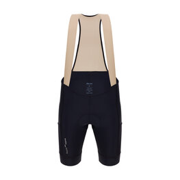 SANTINI Rövid kerékpáros nadrág kantárral - CARGO - fekete