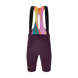 SANTINI Rövid kerékpáros nadrág kantárral - UNICO EDGE - bordó