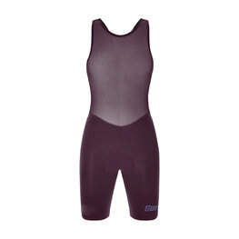 SANTINI Rövid kerékpáros nadrág kantárral - UNICO EDGE - bordó