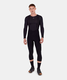 SANTINI 3/4-es kerékpáros nadrág kantárral - CARGO - fekete