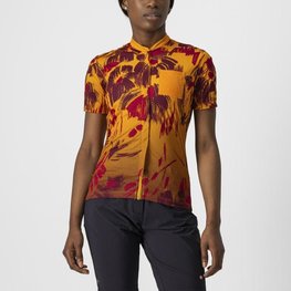 CASTELLI Rövid ujjú kerékpáros mez - UNLTD SENTIERO - narancssárga/piros
