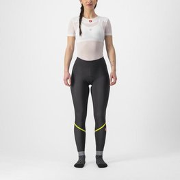 CASTELLI Hosszú kerékpáros nadrág kantár nélkül - VELOCISSIMA THERMAL - fekete/világoszöld