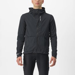 CASTELLI Kerékpáros dzseki béléssel - TRAIL HOODIE - fekete