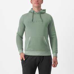 CASTELLI póló - LOGO HOODIE - világoszöld