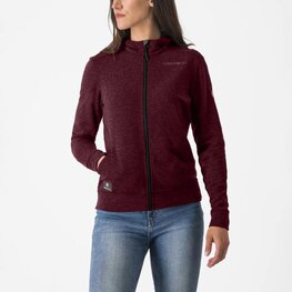 CASTELLI póló - MILANO 2 FULL ZIP W FLEECE - bordó