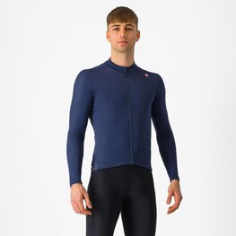 CASTELLI Hosszú ujjú kerékpáros mez - ESPRESSO THERMAL - kék