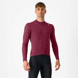 CASTELLI Hosszú ujjú kerékpáros mez - ESPRESSO THERMAL - bordó