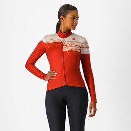 CASTELLI Hosszú ujjú kerékpáros mez - UNLIMITED THERMAL 2 W - piros