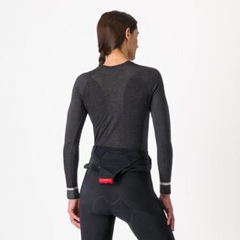 CASTELLI Hosszú ujjú kerékpáros póló - MERINO SEAMLESS W - fekete