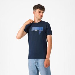 CASTELLI Rövid ujjú kerékpáros póló - VELOCE - kék