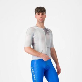 CASTELLI Rövid ujjú kerékpáros mez - AERO RACE 8S - ezüst