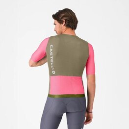 CASTELLI Rövid ujjú kerékpáros mez - CORRETTO - rózsaszín/barna