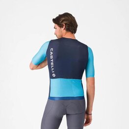 CASTELLI Rövid ujjú kerékpáros mez - CORRETTO - kék/türkiz