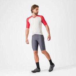 CASTELLI Rövid ujjú kerékpáros mez - UNLIMITED ENDURANCE 3 - elefántcsont/piros