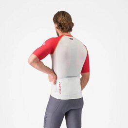 CASTELLI Rövid ujjú kerékpáros mez - UNLIMITED ENDURANCE 3 - elefántcsont/piros