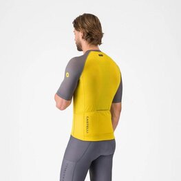 CASTELLI Rövid ujjú kerékpáros mez - UNLIMITED ENDURANCE 3 - sárga/szürke
