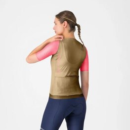 CASTELLI Rövid ujjú kerékpáros mez - CORRETTO W - arany/rózsaszín