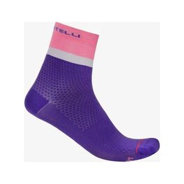 CASTELLI Klasszikus kerékpáros zokni - TONAL LOGO W 18 - lila