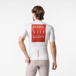 CASTELLI Rövid ujjú kerékpáros mez - GIRO109 ROME - fehér/piros