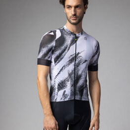 ALÉ Rövid ujjú kerékpáros mez - TRACE PRAGMA - fehér/fekete