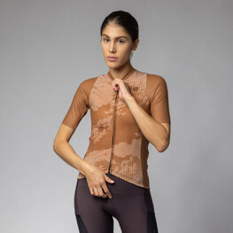 ALÉ Rövid ujjú kerékpáros mez - KRAKATOA OFF ROAD - GRAVEL - barna