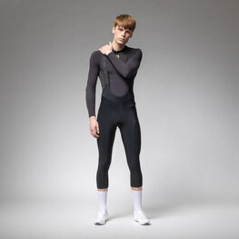 ALÉ Hosszú kerékpáros nadrág kantárral - PRAGMA WINTER 2.0 - fekete