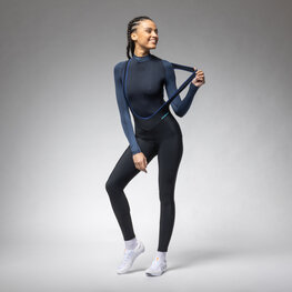 ALÉ Hosszú kerékpáros nadrág kantárral - KLIMATIK K-ATMO 3.0 - fekete