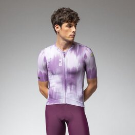 ALÉ Rövid ujjú kerékpáros mez - PR-E ARGON - fehér/lila