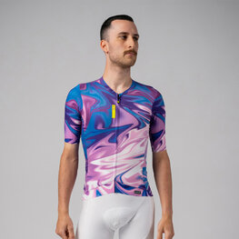 ALÉ Rövid ujjú kerékpáros mez - SMOOTHIE - kék/lila