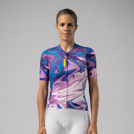 ALÉ Rövid ujjú kerékpáros mez - SMOOTHIE - lila/kék